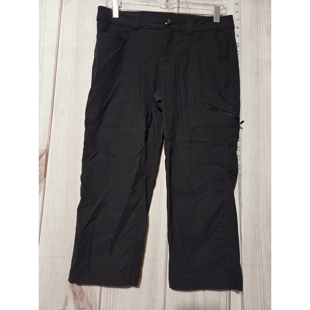 Eddie Bauer Pants Womens 6 Black Capri Nylon Spandex Stretch Cropped Hiking